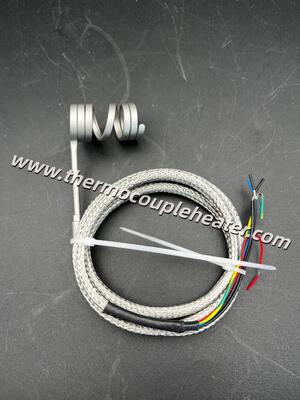 Silver Sandblasted Coil Heating Element 4.2 X 2.2 Mm Cross-Section With J-Type Thermocouple