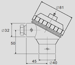 Aluminium ADC12 KNC Thermocouple Connection Head For Thermocouple