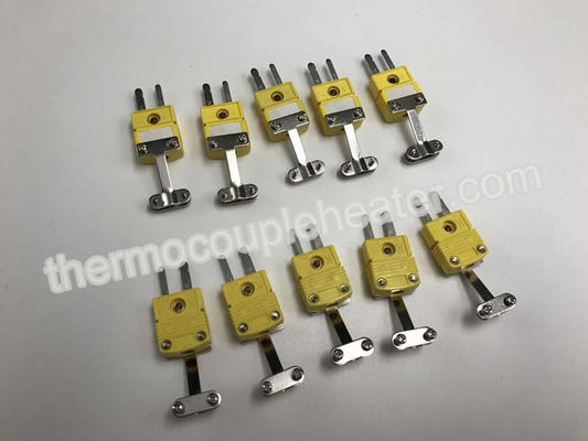 Industria Thermocouple Components / Type K Miniature Male Connector With Metal Wire Holder
